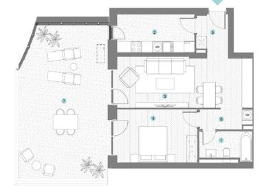 Apartament cu 2 camere decomandat în Central - 2