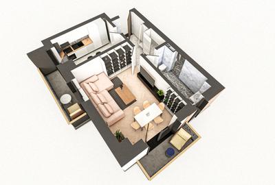 VIȘANI – BRAUS CONFORT - Apartament Tip B - 1 cameră decomandat - 5