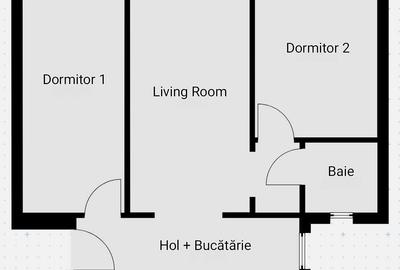 Apartament cu 3 camere semidecomandat în Central - 5