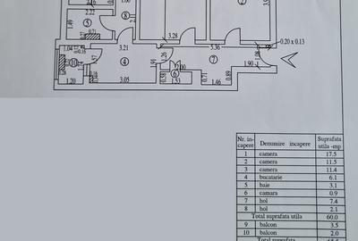 Vânzare apartament 3 camere – Tiglina 2, Galați – Str. Constructorilor - 9