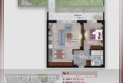 Pallady-Parcul Teilor-2 camere cu gradina in bloc nou Pallady-Parcul Teilor-2 camere cu gradina in bloc nou - 2