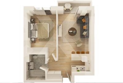Apartament cu 2 camere semidecomandat în Trivale - 2