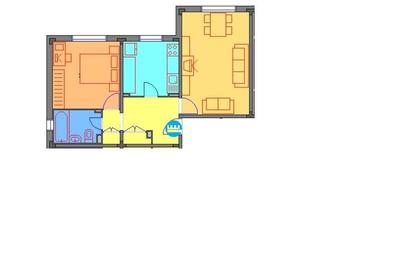 Apartament cu 2 camere decomandat în Podul de Fier