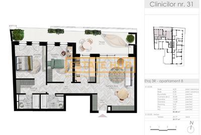 Apartament cu 3 camere semidecomandat în Ultracentral - 3
