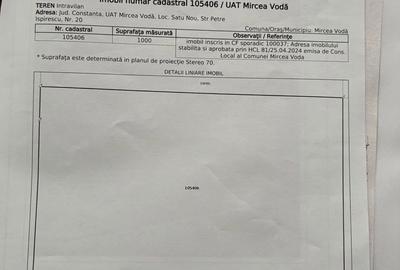 Teren de 1000 mp, în Exterior Vest