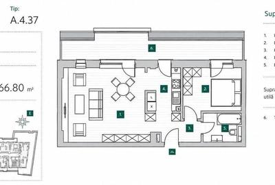 Apartament cu 2 camere în Central