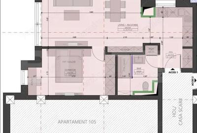 Apartament cu 3 camere semidecomandat în Central - 2