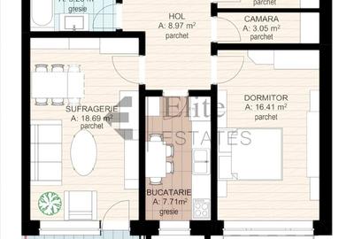 Apartament cu 2 camere în Nufărul