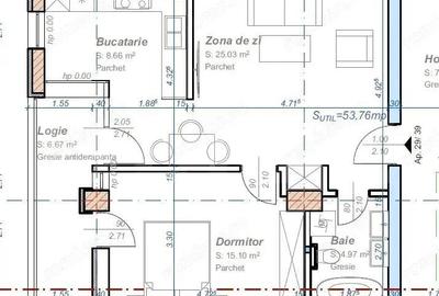 Apartament cu 2 camere, semidecomandat, 53 mp utili, logie 6,67, zona Aradului - 1