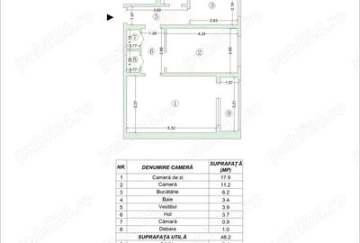 Apartament cu 2 camere decomandat în Teiul Doamnei