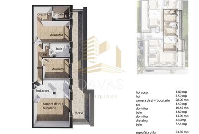 Penthouse de 3 camere semidecomandat - Parcare | Baciu - 2