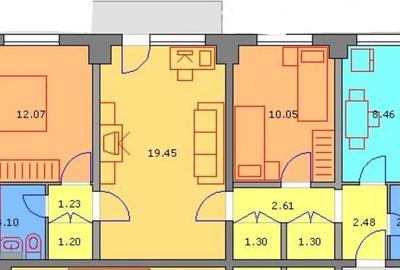 Apartament cu 3 camere semidecomandat, mobilat în Titan - 1