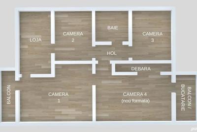 Apartament cu 3 camere decomandat în 22 Decembrie