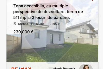 Casa luminoasa cu gradina, in Cristian, ideala pentru familie