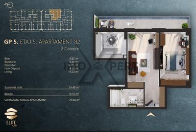 Apartament cu 2 camere semidecomandat în Iris - 3