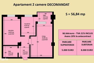 Apartament cu 2 camere decomandat în Horpaz