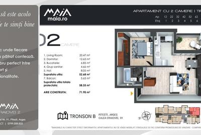 A2 Camere | Pitesti Ultracentral | Finisaje Premium | Comision Zero - 2