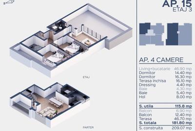 Penthouse cu 4 camere decomandat în Prelungirea Ghencea - 8