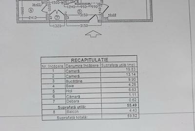 Apartament cu 2 camere decomandat în Tei