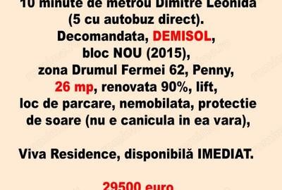 Vand garsoniera, Popesti Vest, 10 minute de metrou Dimitre Leonida - 1