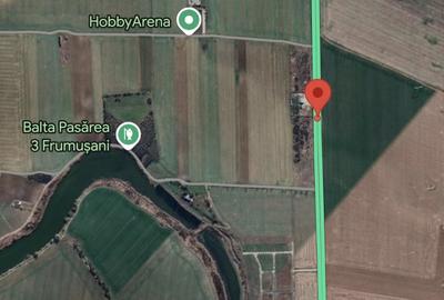 Teren intravilan 5000 mp, deschidere 70 m, Frumusani - DN4, iesire A0 si Centura - 4