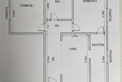 Apartament cu 2 camere decomandat, mobilat în Nord - 12