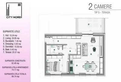 Apartament cu 2 camere decomandat în Central