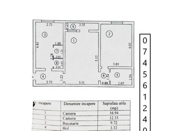 Apartament cu 2 camere semidecomandat în Micro 19