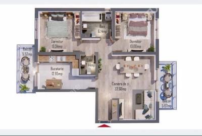 Apartament cu 3 camere decomandat în Șelimbăr - 3