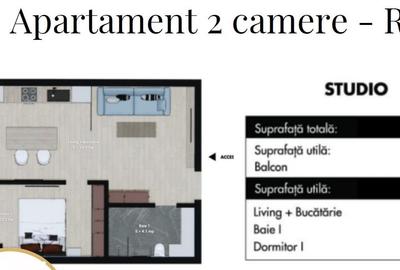 Apartament cu 2 camere semidecomandat în Unirii - 2
