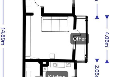 Apartament cu 2 camere semidecomandat în Micro 16 - 18