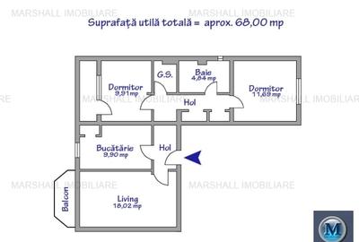 Apartament 3 camere de vanzare, zona Republicii, 70 mp #16563 - 12