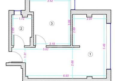 Apartament cu 2 camere semidecomandat în Central