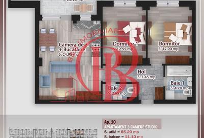 Apartament cu 3 camere decomandat, mobilat în Titan - 1