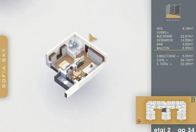 Metrou 7 Minute Proiect Nou Pallady Apartament 2 Camere Tip Studio - 2