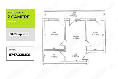 Apartament cu 2 camere în Florești