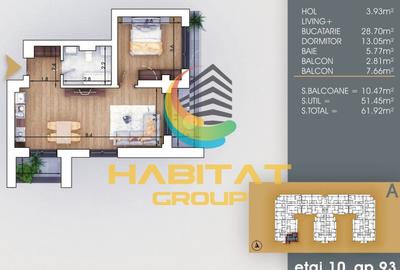 Pallady 2 camere semidecom. 62 mp la 8 minute metrou N.Teclu - 2