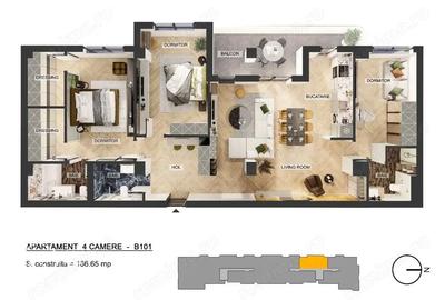 Apartament cu 4 camere decomandat în Pipera - 5