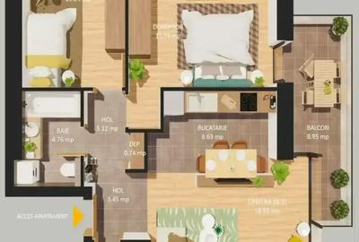 Apartament cu 3 camere semidecomandat în Cotroceni - 6