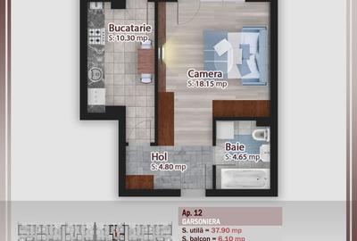 Garsoniera 44 mp - zona Pallady
