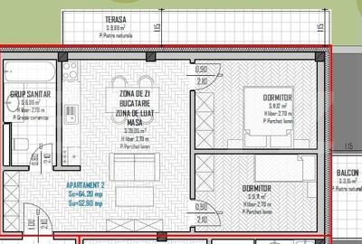 Apartament 2 camere, 53mp, bloc nou, zona Regal, Baciu