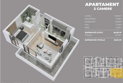 Apartament cu 2 camere la Parc Laurentiu Raiciu Popesti Oltenitei - 2