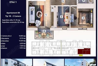 Apartament cu 2 camere în Râșnov