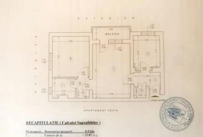 Apartament cu 2 camere semidecomandat în Central
