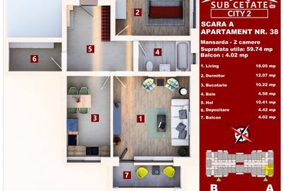 Apartament cu 2 camere decomandat în Sânpetru - 8