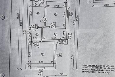 Casă cu 4 camere cu Teren 900 Mp în Central