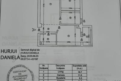 Apartament cu 3 camere, etaj 3/4, zona Pacurari - 12