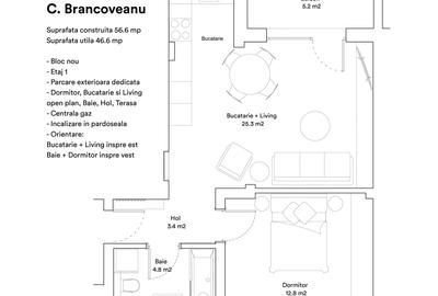 Apartament cu 2 camere decomandat în Est - 8