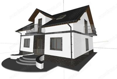 Proiect casa cu mansarda, 148 mp utili, teren 514 mp Tulbureni - 1