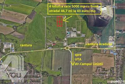 Teren intravilan 5000 mp Zona industriala Nord fs.47 ml cu utilitati - 5